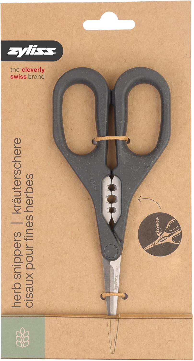 Heavy Duty Home & Kitchen Herb Shears Scissors with Innovative Stem Stripper, Versatile Kitchen Shears for Trimming Weeds, Flower Buds & More - White/Green - 8.5 x 4.2 x 0.4 inches