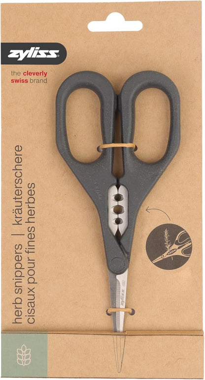 Heavy Duty Home & Kitchen Herb Shears Scissors with Innovative Stem Stripper, Versatile Kitchen Shears for Trimming Weeds, Flower Buds & More - White/Green - 8.5 x 4.2 x 0.4 inches