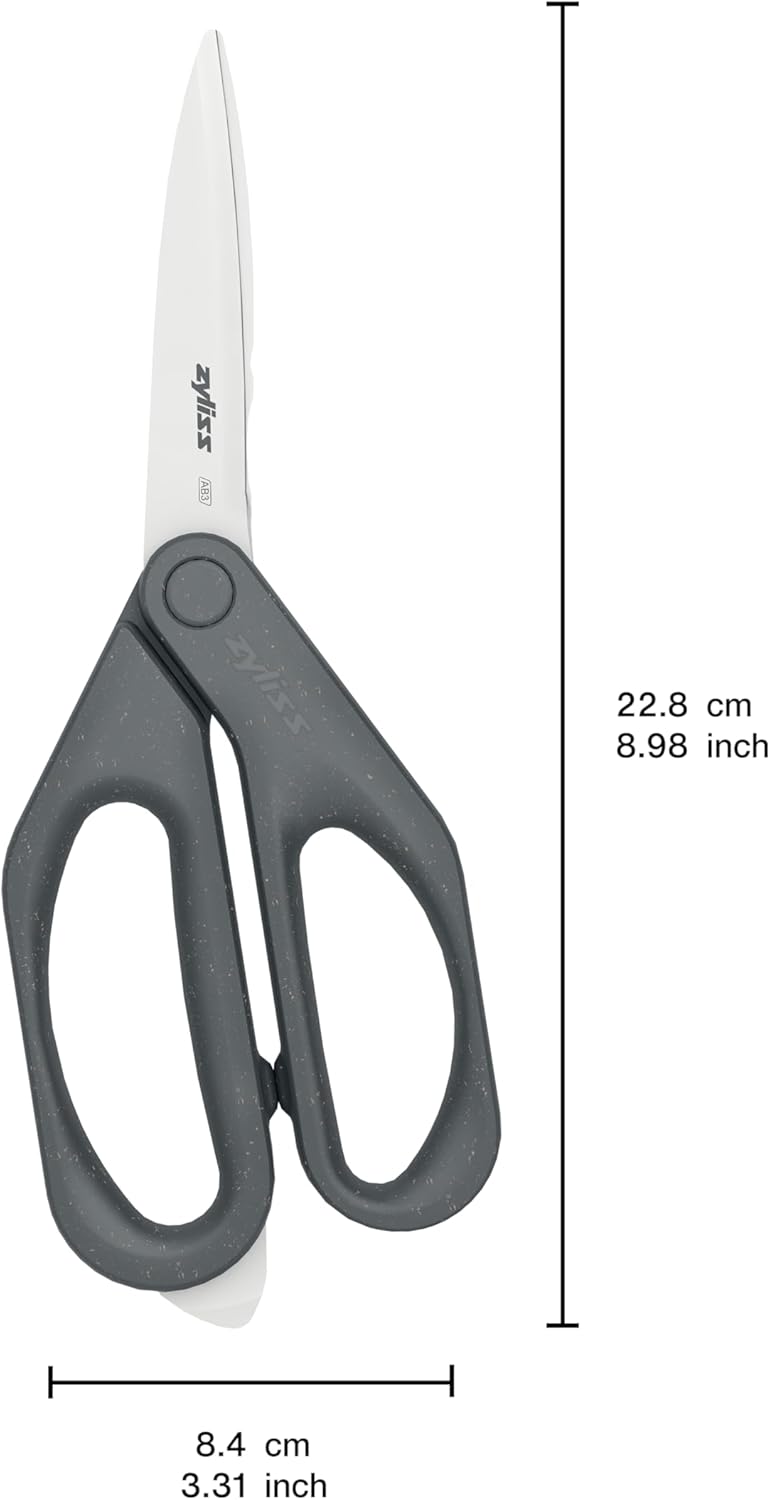 Heavy Duty Home & Kitchen Herb Shears Scissors with Innovative Stem Stripper, Versatile Kitchen Shears for Trimming Weeds, Flower Buds & More - White/Green - 8.5 x 4.2 x 0.4 inches
