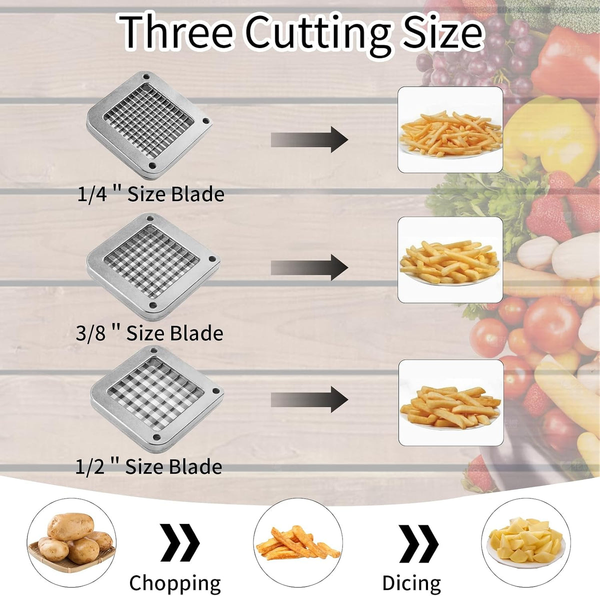 French Fry Cutter Replacement Blade,Blade Assembly and Pusher Block for Commercial French Fry Cutter (1/4" Replacement Blade)