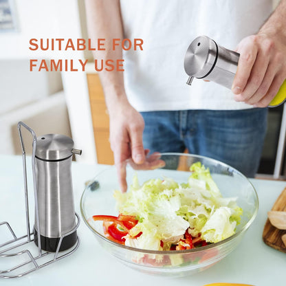 Oil And Vinegar Dispenser Set with Caddy - 2 Pack Oil Dispenser Bottle for Kitchen with No-Drip - Kitchen Decor and Accessories for Home Restaurants Weddings