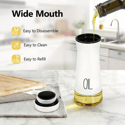 Oil And Vinegar Dispenser Set with Caddy - 2 Pack Oil Dispenser Bottle for Kitchen with No-Drip - Kitchen Decor and Accessories for Home Restaurants Weddings