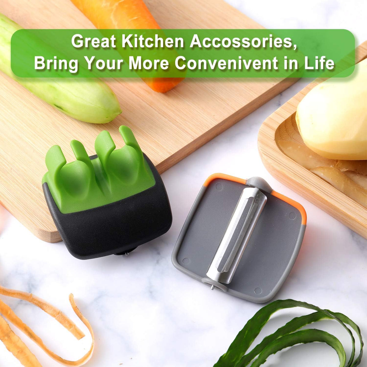 4 Pack Finger Peeler Vegetable Fruit Potato Kitchen,Assorted Colors