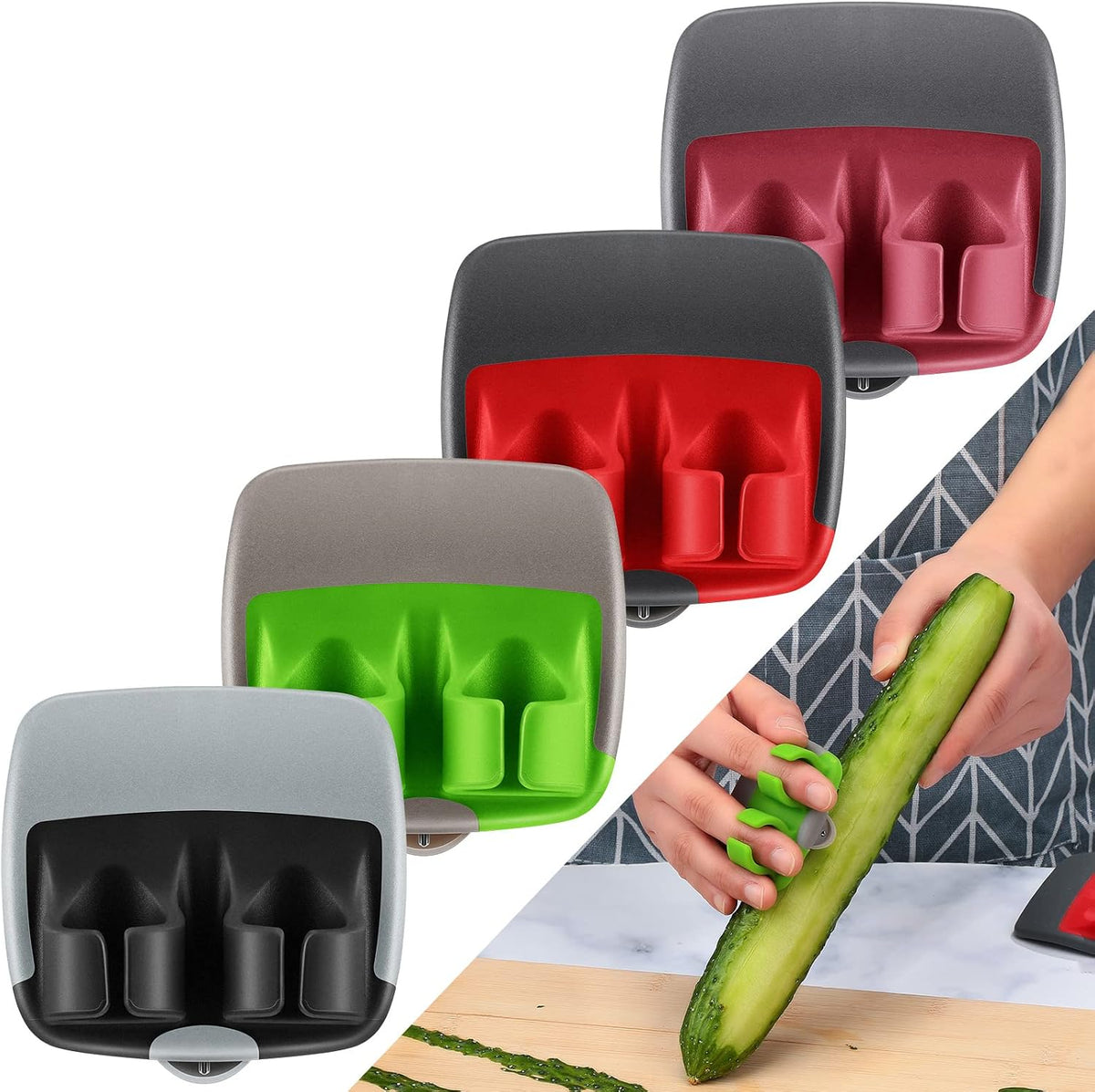 4 Pack Finger Peeler Vegetable Fruit Potato Kitchen,Assorted Colors