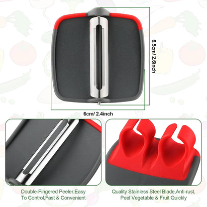 4 Pack Finger Peeler Vegetable Fruit Potato Kitchen,Assorted Colors