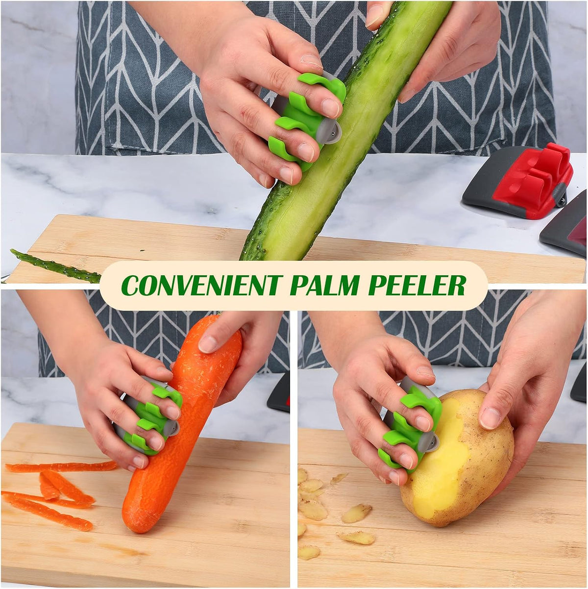 4 Pack Finger Peeler Vegetable Fruit Potato Kitchen,Assorted Colors