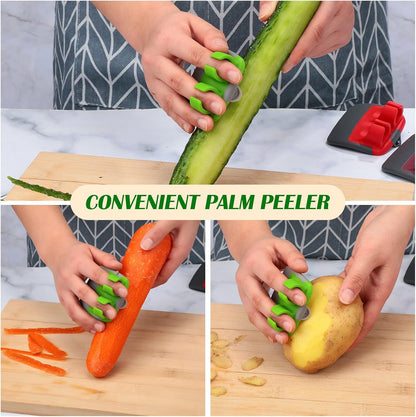4 Pack Finger Peeler Vegetable Fruit Potato Kitchen,Assorted Colors