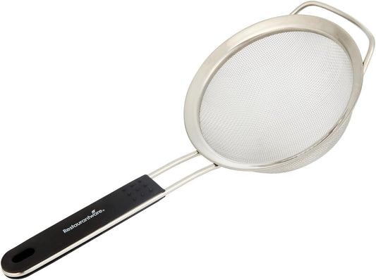 Fine Mesh Strainer 1 Count 12.6" x 5.5" x 2.3" with Silicone Handle Stainless Steel Extra Fine Mesh Strainer Heat-Resistant Handle Dishwasher-Safe for Rice, Quinoa, Pasta