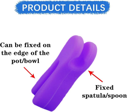 6 Pcs Utensil Pot Clip Universal Silicone Pot Spoon Holder Heat Resistance Non-Slip Spoon Rest for Kitchen