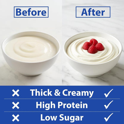 Greek Yogurt Strainer, 2.3 Quart Fine Mesh Greek Yogurt Maker & Whey Separator for Thick High Protein Greek Yogurt, Labneh & Kefir, BPA-Free, Dishwasher Safe, Recipe Book