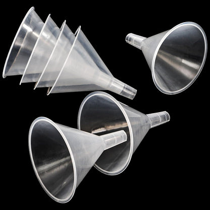 20 Pack Plastic Funnels Set, 4.7 Inch Wide Mouth Funnel for Filling Bottles, Large Clear Kitchen Funnels with Long Spout, Reusable Liquid Transfer Funnel for Powder, Oil, Lab, DIY