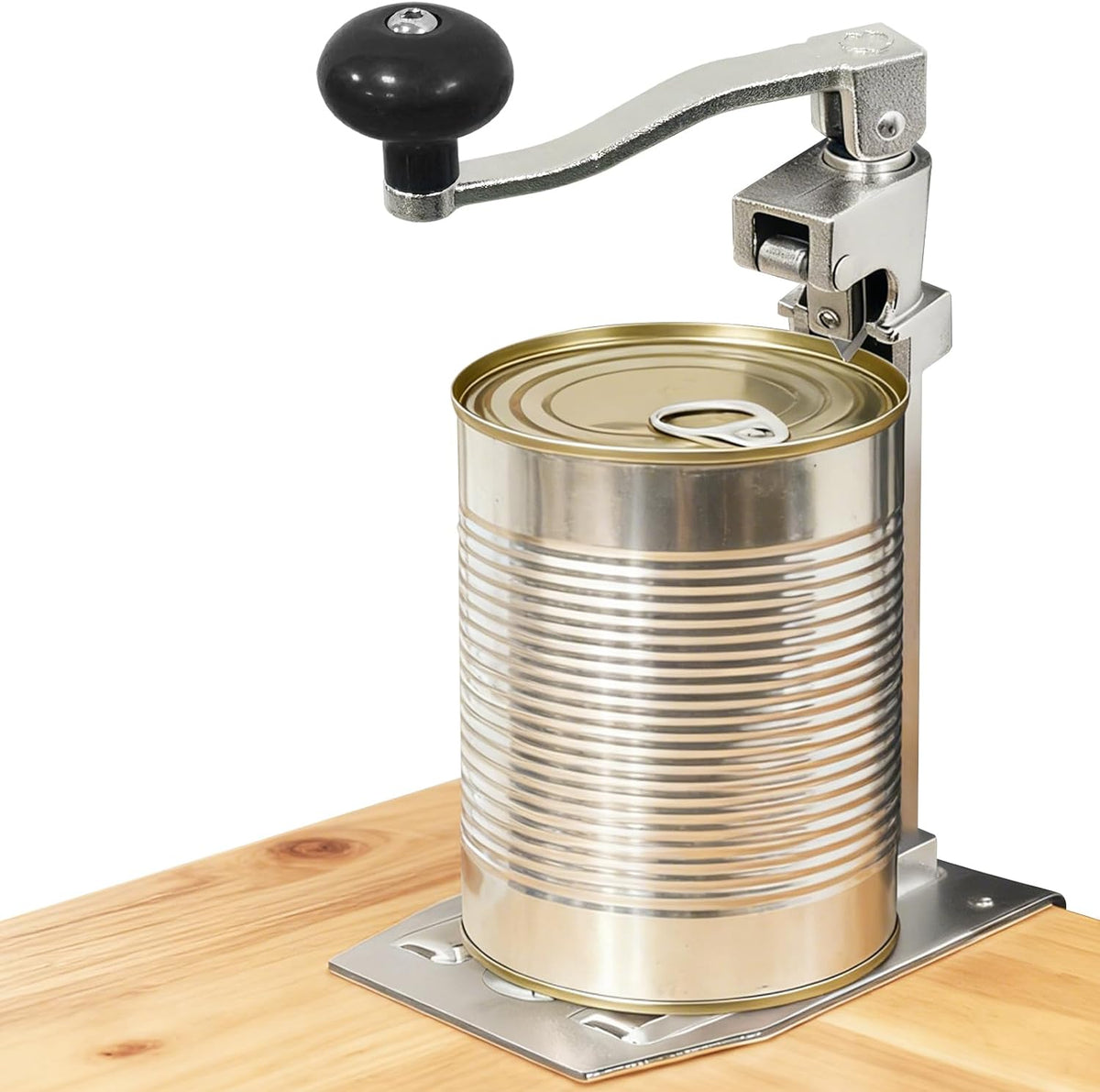 Commercial Can Opener, Manual Stainless Steel Table Can Openers, Industrial can opener for 10 cans Up to 11” Tall, Manual Can Opener with Plated Steel Base Stainless Steel Blade For Bars Hotel Kitchen