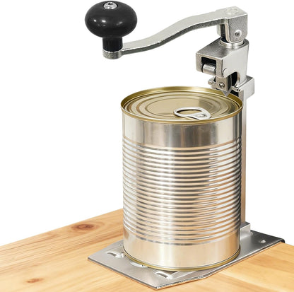 Commercial Can Opener, Manual Stainless Steel Table Can Openers, Industrial can opener for 10 cans Up to 11” Tall, Manual Can Opener with Plated Steel Base Stainless Steel Blade For Bars Hotel Kitchen
