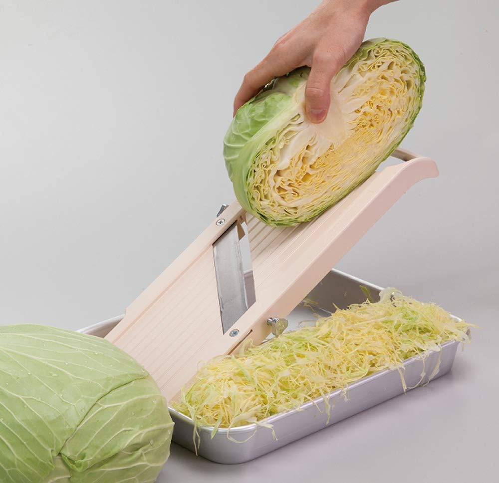 Super Standard Madoline Slicer, with with 4 Japanese Stainless Steel Blades, Almond