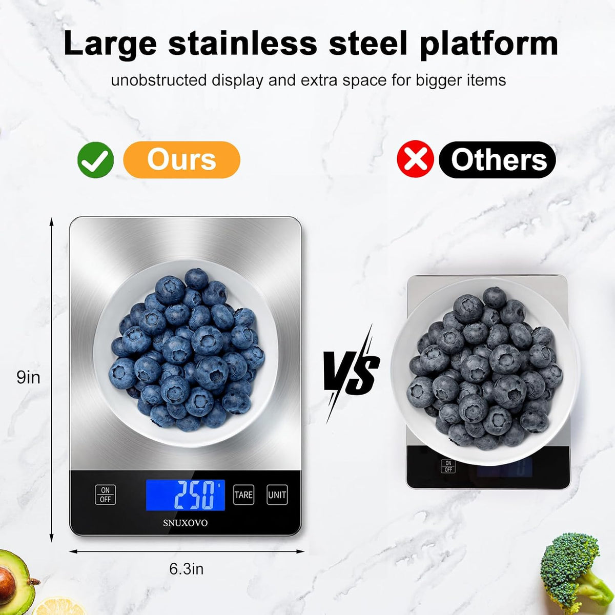 Food Scale, 33lb Digital Kitchen Scale for Cooking Baking