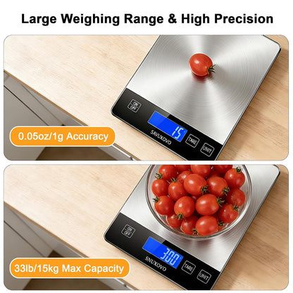 Food Scale, 33lb Digital Kitchen Scale for Cooking Baking
