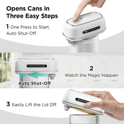 Orbit One Stainless Steel Rechargeable Electric Can Opener | Hands-free, USB-C Charging, Automatic Stop, Smooth Edge, Heavy Duty