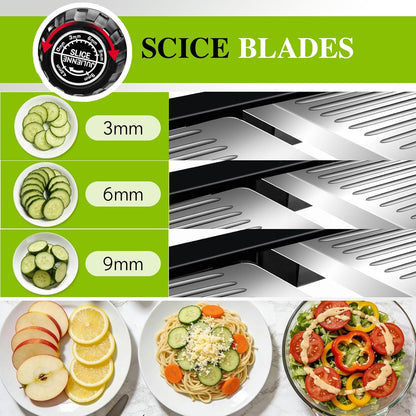 Mandoline Slicer for Kitchen, Adjustable Stainless Steel Food Slicer