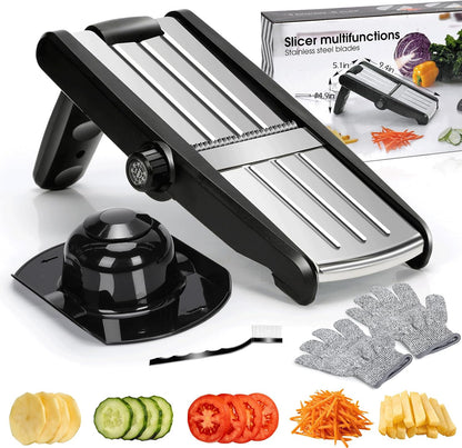 Mandoline Slicer for Kitchen, Adjustable Stainless Steel Food Slicer
