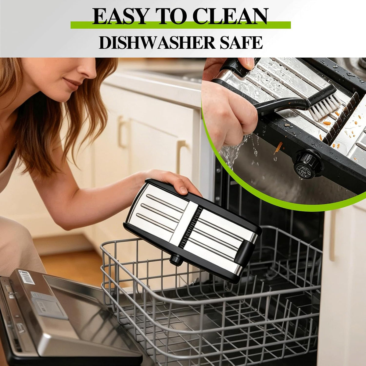 Mandoline Slicer for Kitchen, Adjustable Stainless Steel Food Slicer