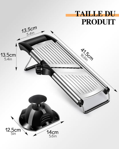 Mandoline Slicer for Kitchen, Adjustable Stainless Steel Food Slicer