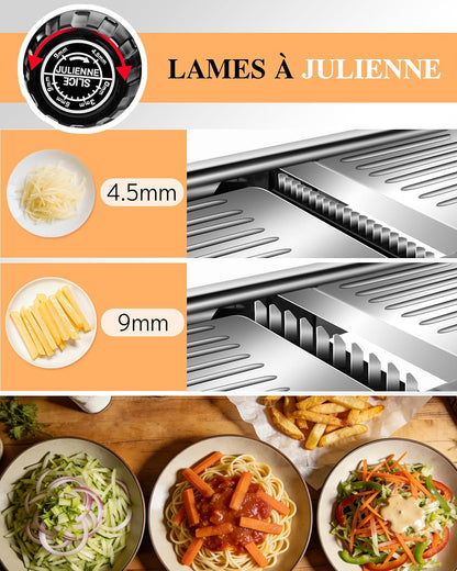 Mandoline Slicer for Kitchen, Adjustable Stainless Steel Food Slicer
