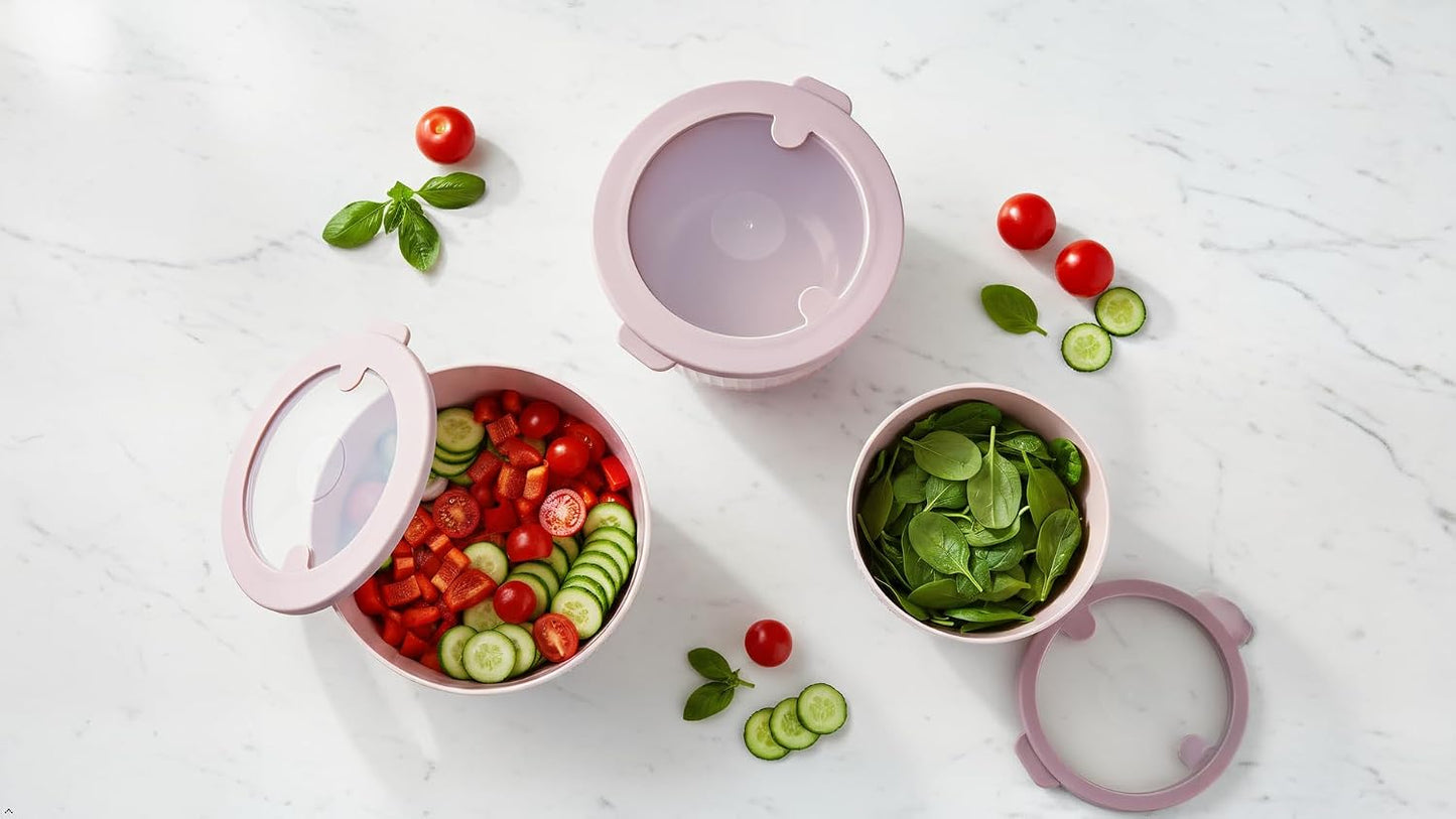 Mixing Bowls with Lids, 8-Piece Airtight Leak-Proof Nesting BPA-Free Prep Bowl Set for Kitchen & Food Storage, Large 4200ml Capacity, Microwave & Dishwasher Safe