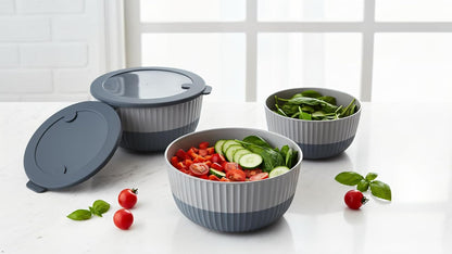 Mixing Bowls with Lids, 8-Piece Airtight Leak-Proof Nesting BPA-Free Prep Bowl Set for Kitchen & Food Storage, Large 4200ml Capacity, Microwave & Dishwasher Safe