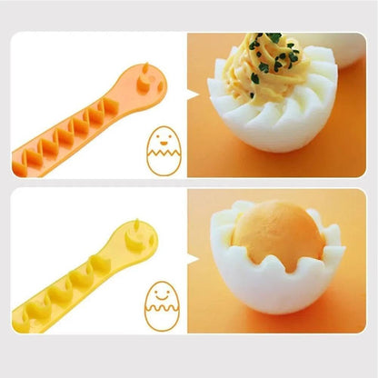 2Pcs Yellow Egg Cutter Set Lace Fruit Slicer Carving Lace Cutting Wire Egg Cutter Fancy Cooked Eggs Cutter Household Boiled Eggs Cut Egg Decorator