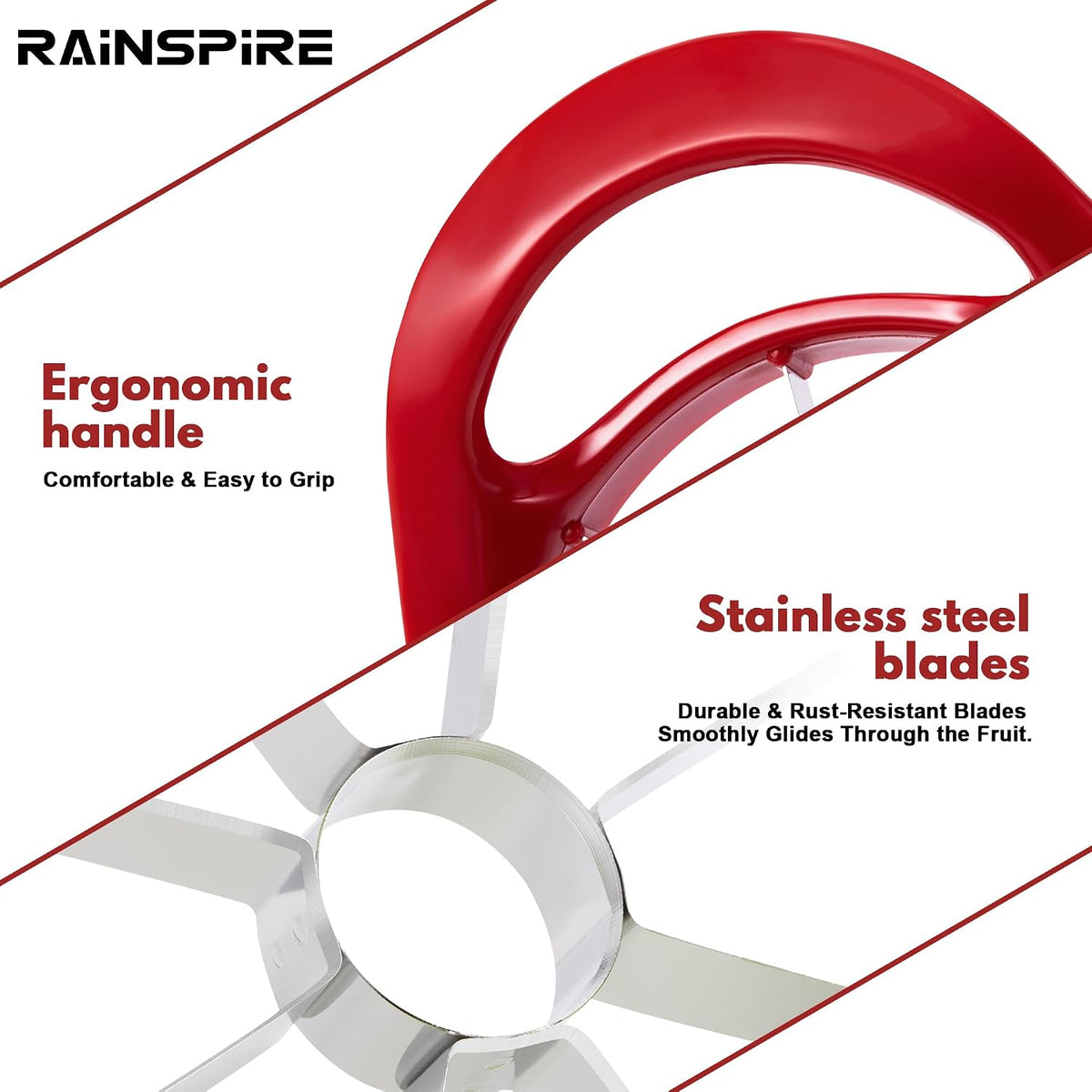 4.2" Upgrade Apple Slicer and Corer Ultra Sharp Blade Apple Cutter Red