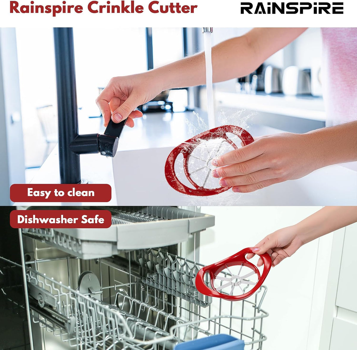 4.2" Upgrade Apple Slicer and Corer Ultra Sharp Blade Apple Cutter Red