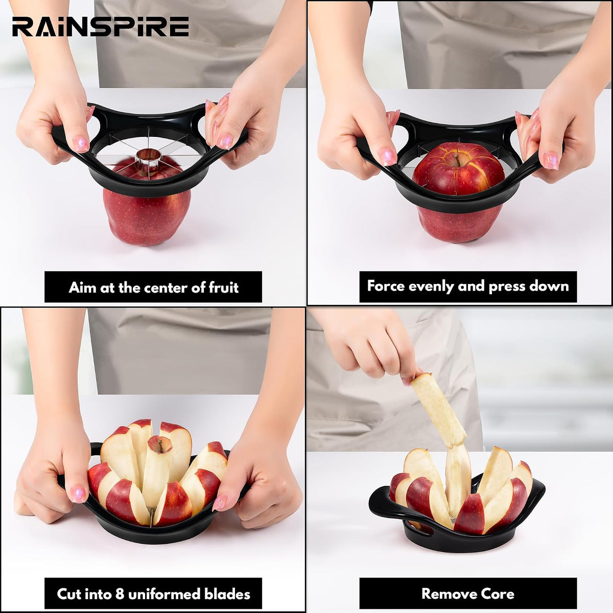 4.2" Upgrade Apple Slicer and Corer Ultra Sharp Blade Apple Cutter Red