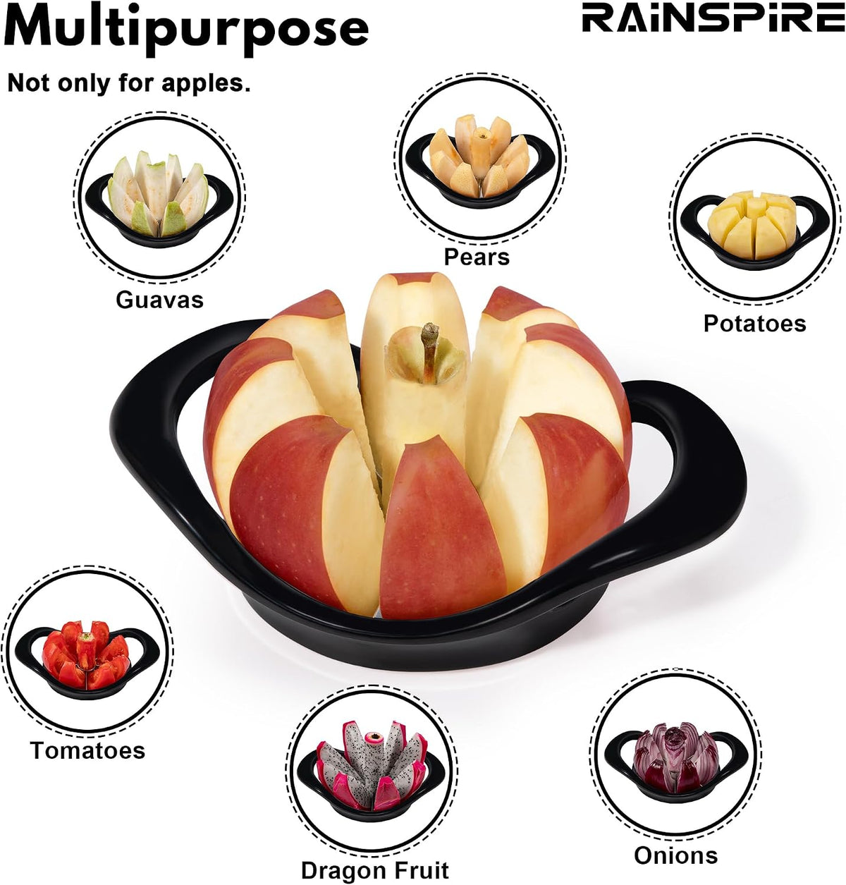 4.2" Upgrade Apple Slicer and Corer Ultra Sharp Blade Apple Cutter Red