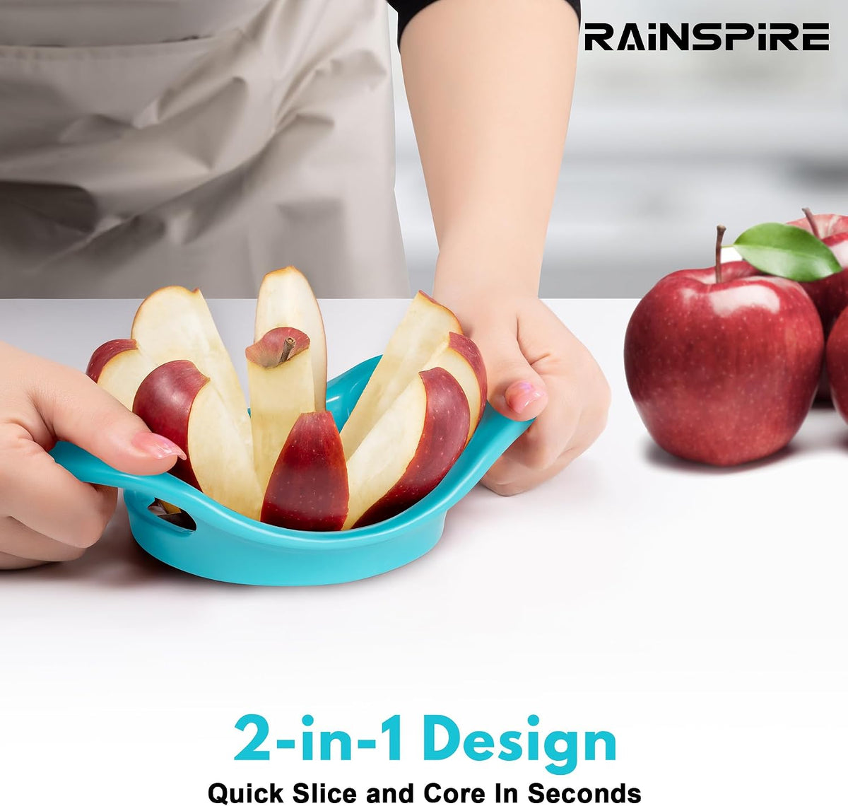 4.2" Upgrade Apple Slicer and Corer Ultra Sharp Blade Apple Cutter Red