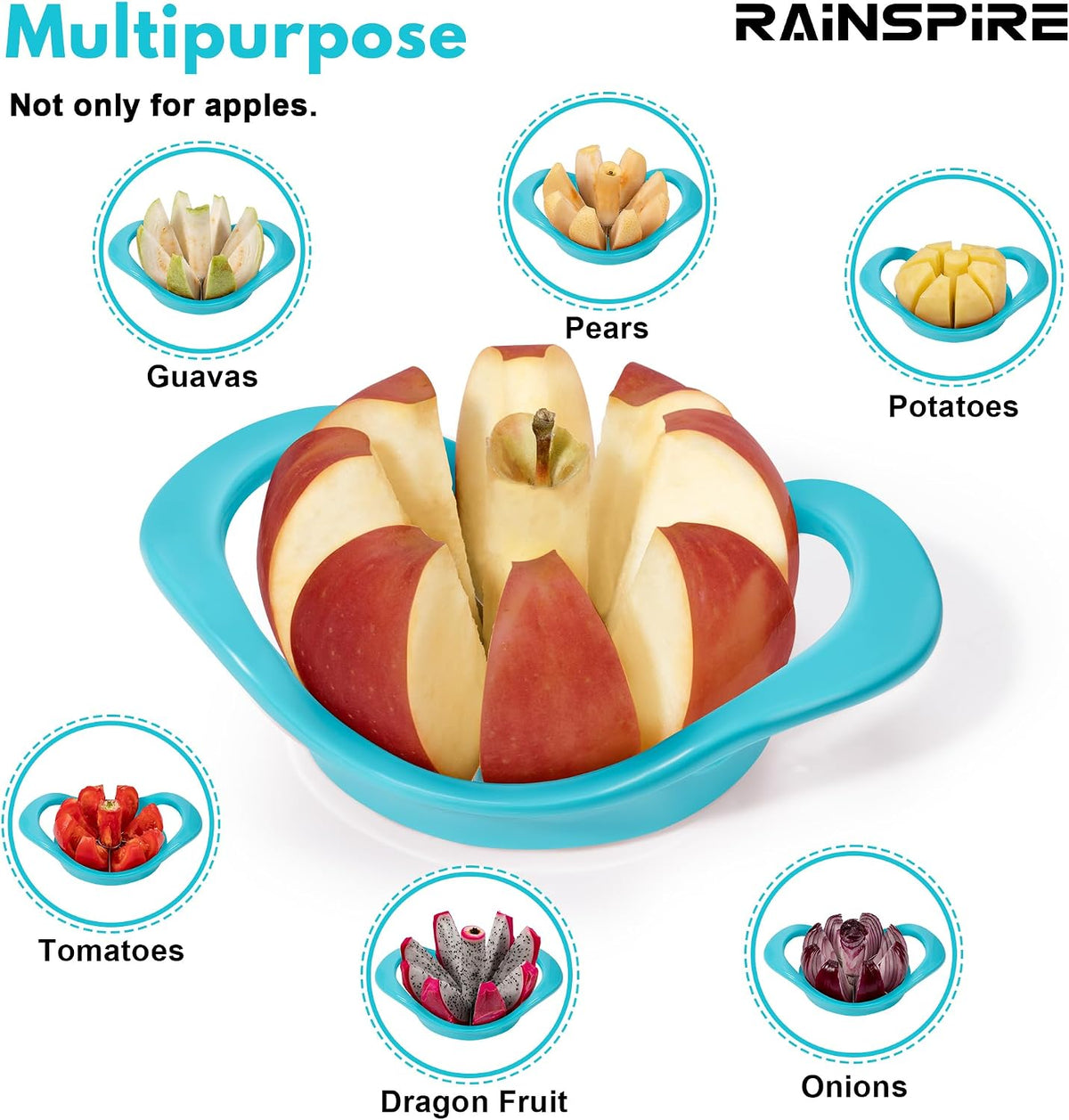 4.2" Upgrade Apple Slicer and Corer Ultra Sharp Blade Apple Cutter Red