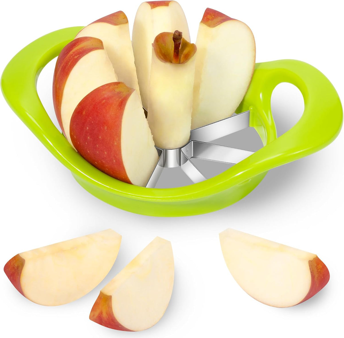 4.2" Upgrade Apple Slicer and Corer Ultra Sharp Blade Apple Cutter Red