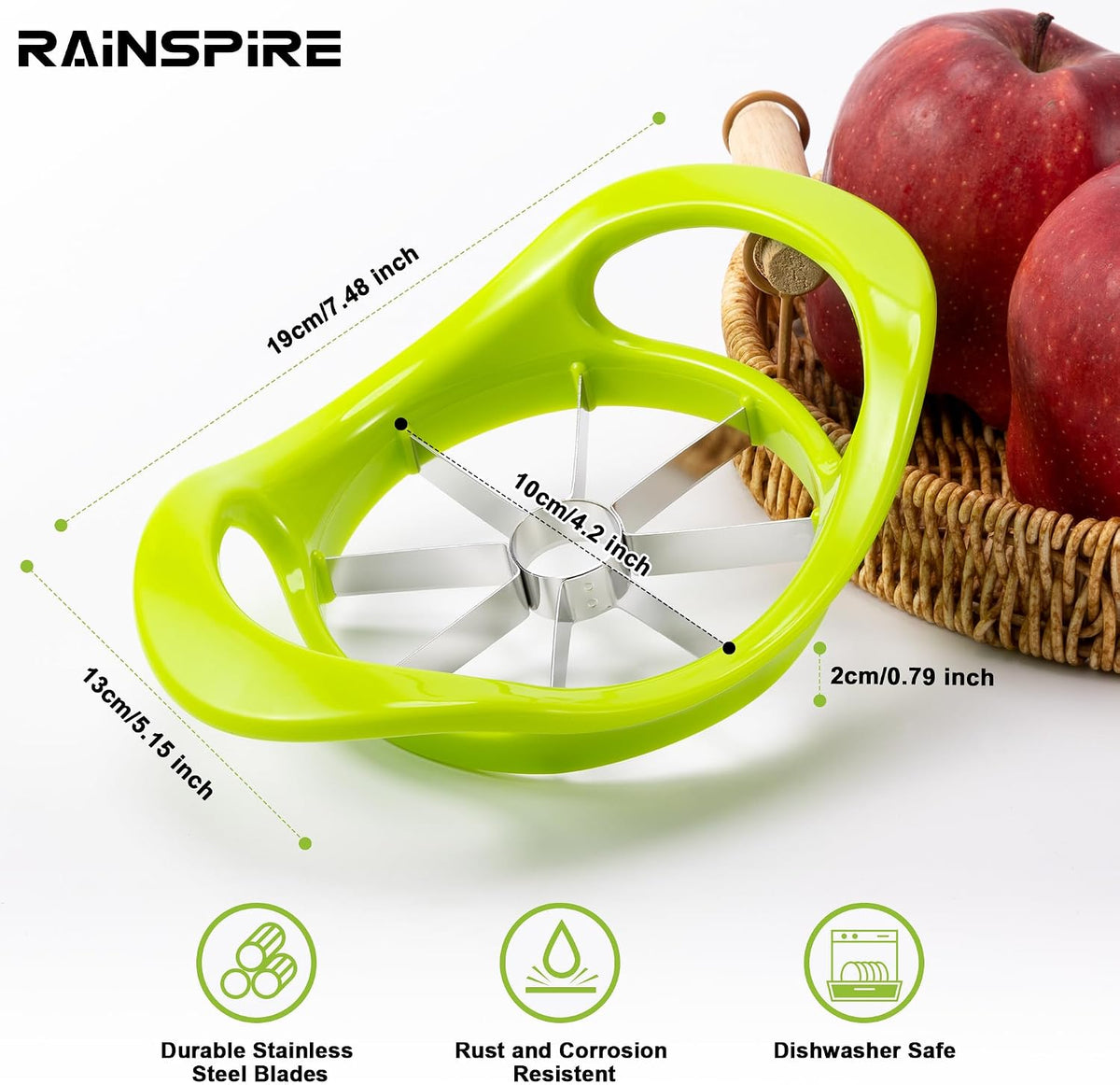 4.2" Upgrade Apple Slicer and Corer Ultra Sharp Blade Apple Cutter Red