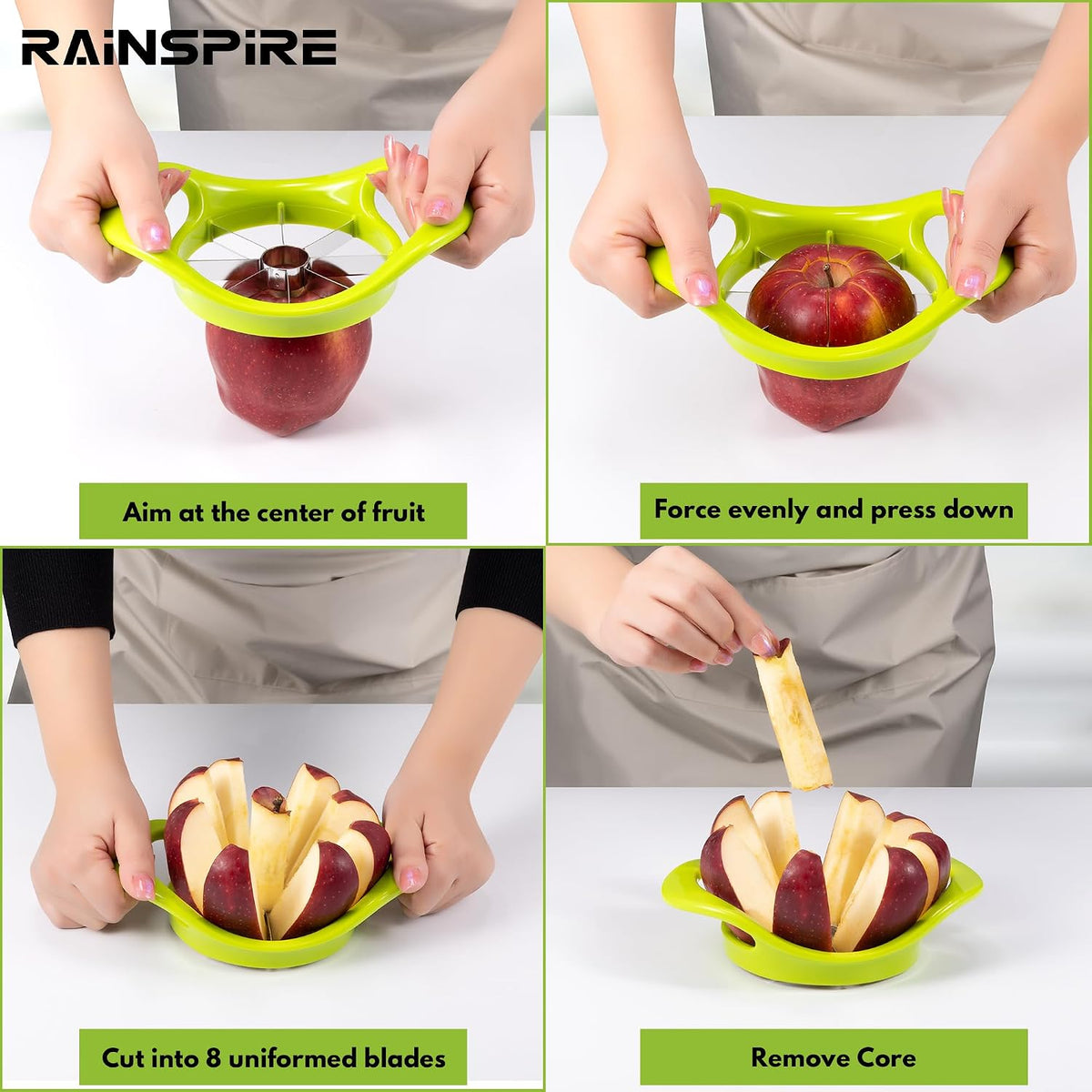 4.2" Upgrade Apple Slicer and Corer Ultra Sharp Blade Apple Cutter Red