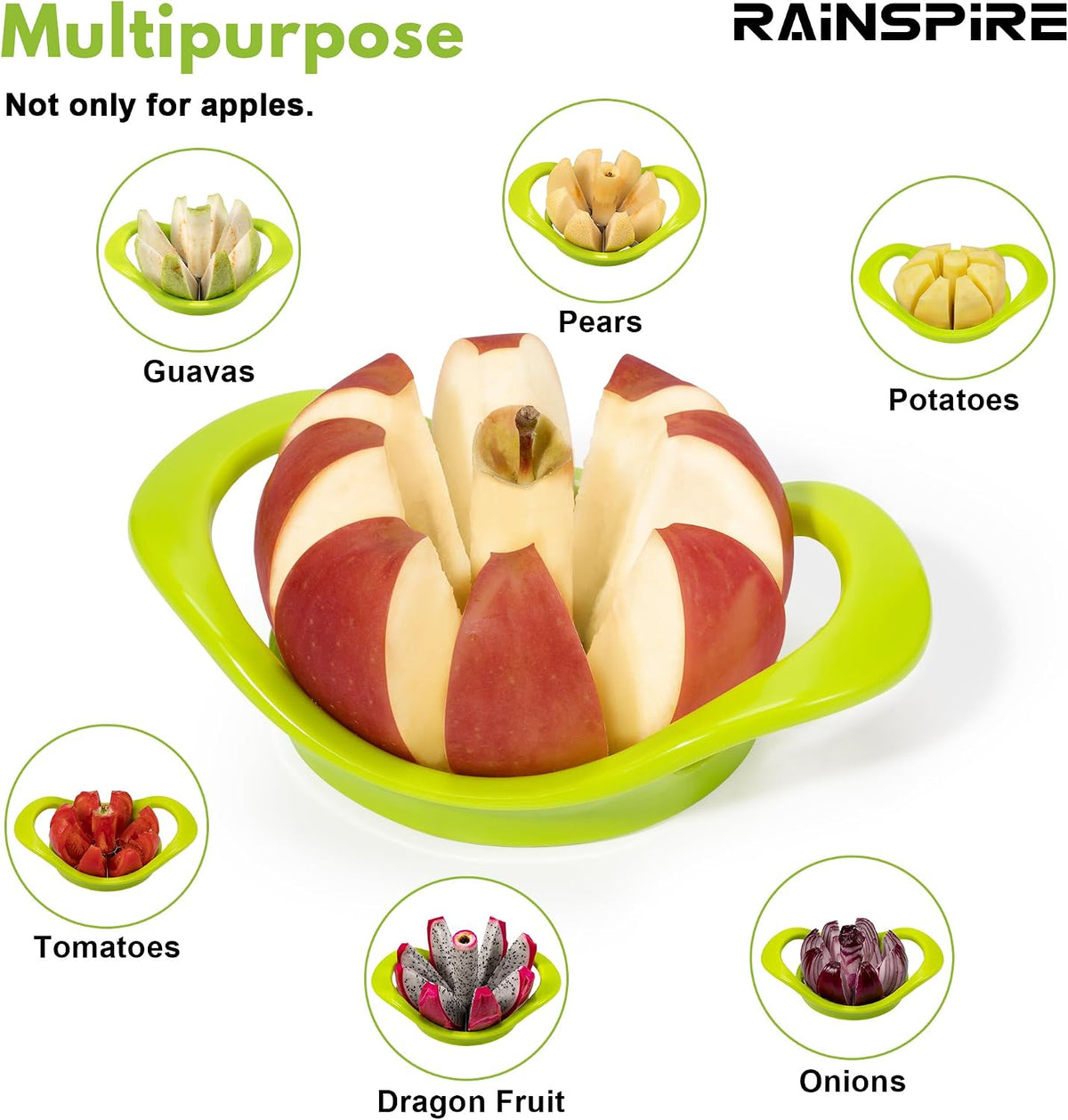4.2" Upgrade Apple Slicer and Corer Ultra Sharp Blade Apple Cutter Red