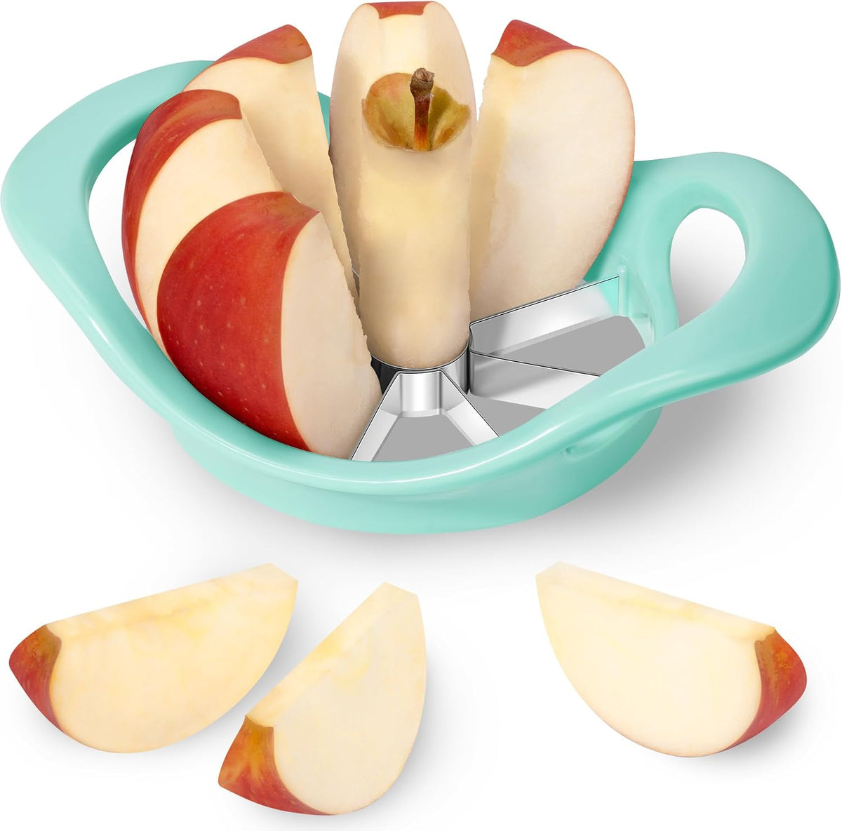 4.2" Upgrade Apple Slicer and Corer Ultra Sharp Blade Apple Cutter Red