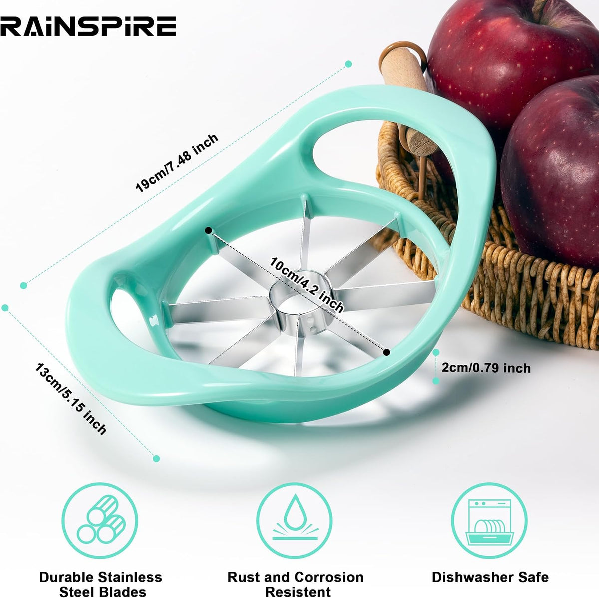 4.2" Upgrade Apple Slicer and Corer Ultra Sharp Blade Apple Cutter Red