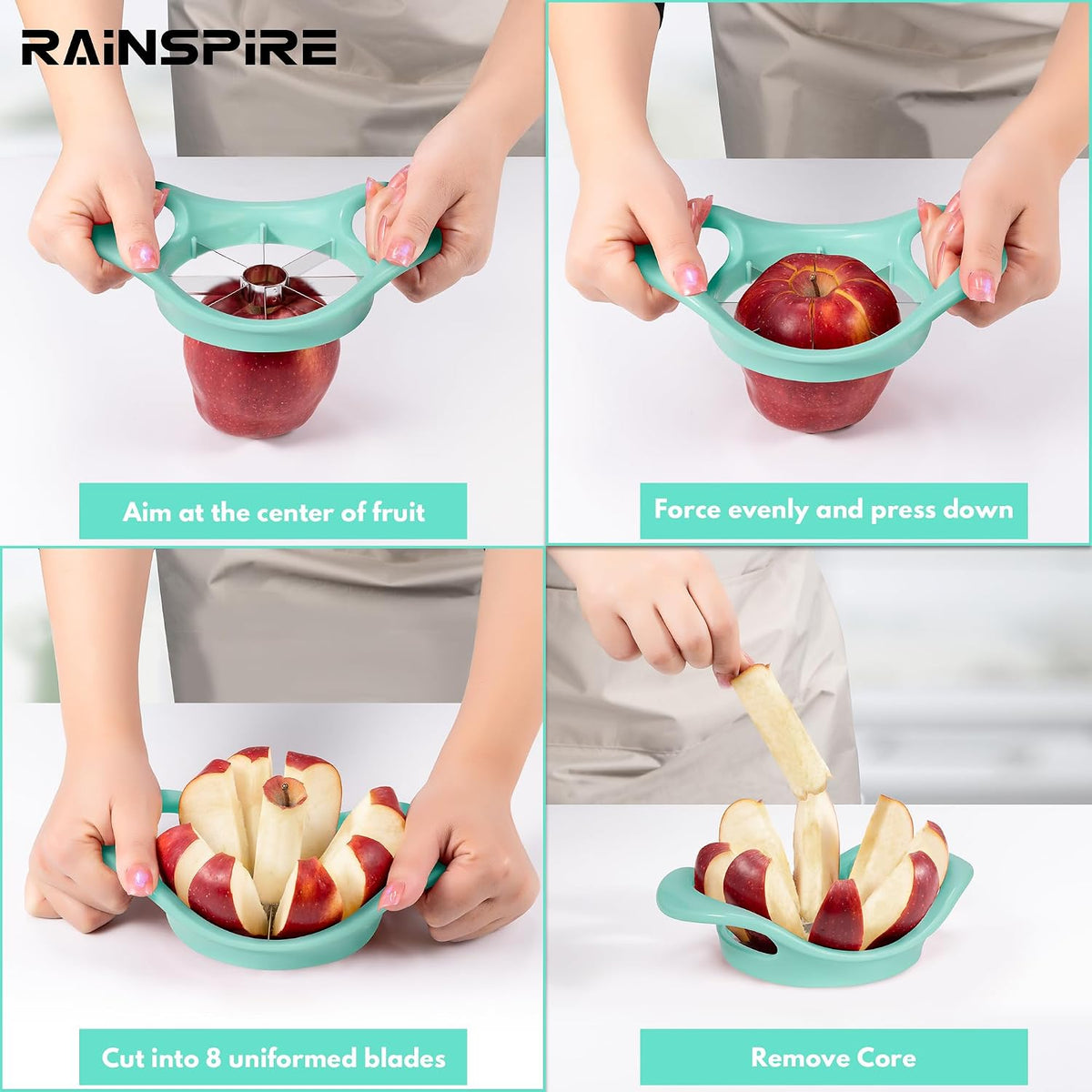 4.2" Upgrade Apple Slicer and Corer Ultra Sharp Blade Apple Cutter Red