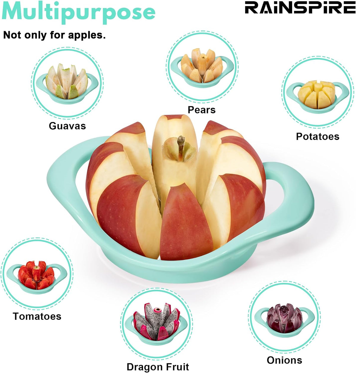 4.2" Upgrade Apple Slicer and Corer Ultra Sharp Blade Apple Cutter Red