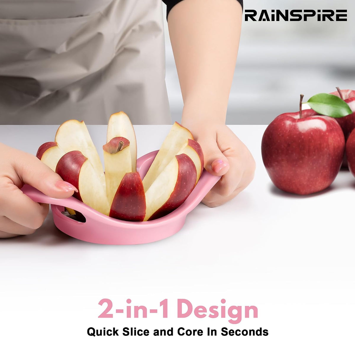 4.2" Upgrade Apple Slicer and Corer Ultra Sharp Blade Apple Cutter Red