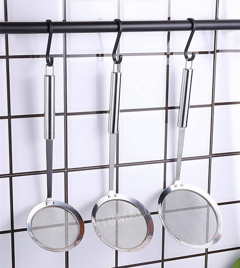 Skimmer Spoon, Stainless Steel Spider Strainer Skimmer Spoon Grease Fine Mesh Strainer Skimmers Spoons for Cooking Frying Skimming Grease, Foam and Gravy