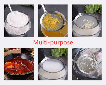 Skimmer Spoon, Stainless Steel Spider Strainer Skimmer Spoon Grease Fine Mesh Strainer Skimmers Spoons for Cooking Frying Skimming Grease, Foam and Gravy