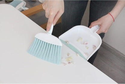 Mini Broom and Dustpan Set-Mini Whisk Set for Desk, Housekeeping, Office, Kitchen, Pet Nest, etc.,Daily Cleaning Necessity Plastic Mini Dustpan Set (Light Green)