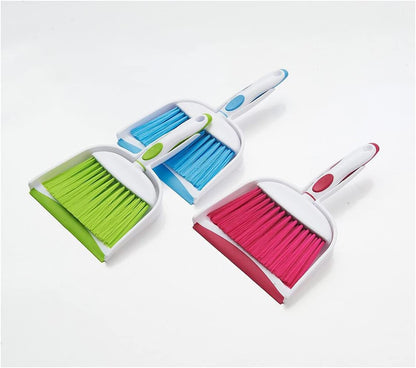 Mini Broom and Dustpan Set-Mini Whisk Set for Desk, Housekeeping, Office, Kitchen, Pet Nest, etc.,Daily Cleaning Necessity Plastic Mini Dustpan Set (Light Green)