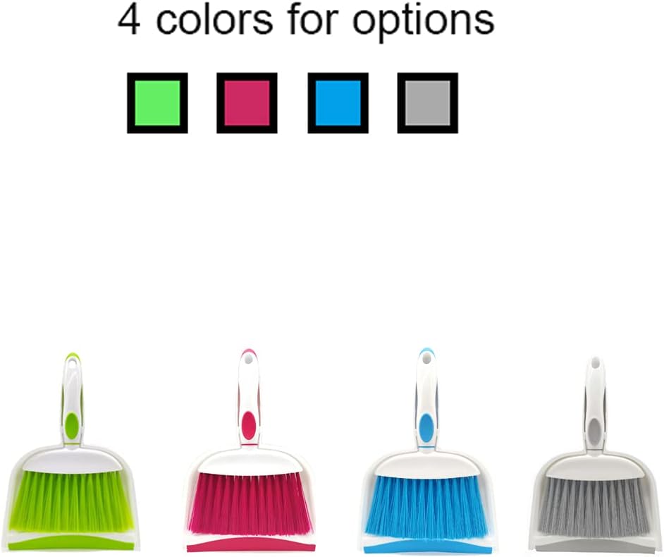 Mini Broom and Dustpan Set-Mini Whisk Set for Desk, Housekeeping, Office, Kitchen, Pet Nest, etc.,Daily Cleaning Necessity Plastic Mini Dustpan Set (Light Green)