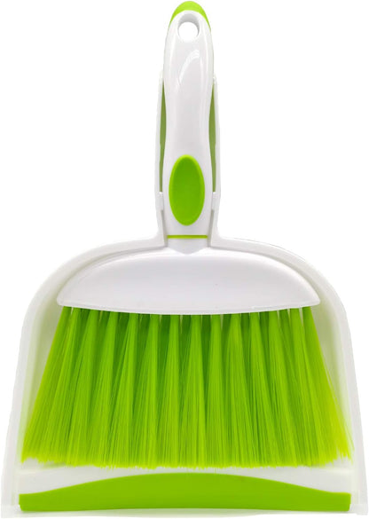 Mini Broom and Dustpan Set-Mini Whisk Set for Desk, Housekeeping, Office, Kitchen, Pet Nest, etc.,Daily Cleaning Necessity Plastic Mini Dustpan Set (Light Green)